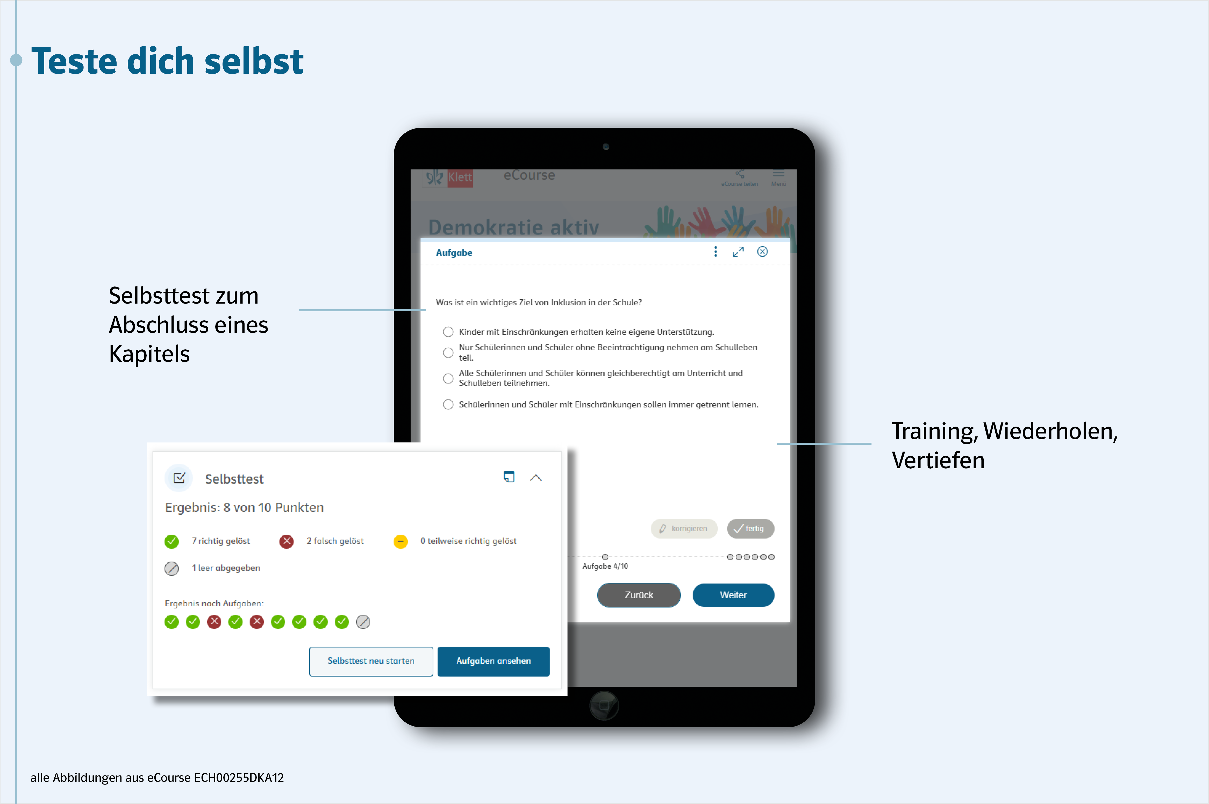 Beispielhafte Darstellung einer Teste dich selbst-Übung