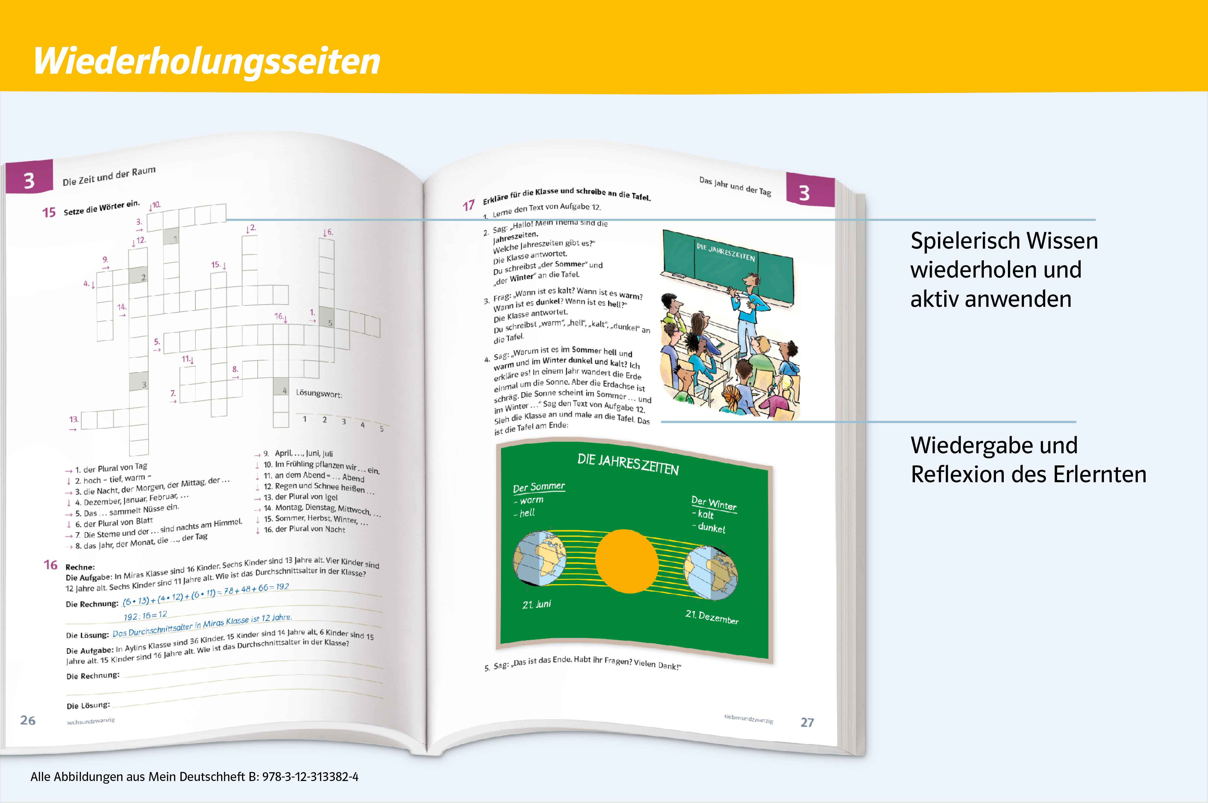 Beispielhafte Darstellung der Wiederholungsseiten 