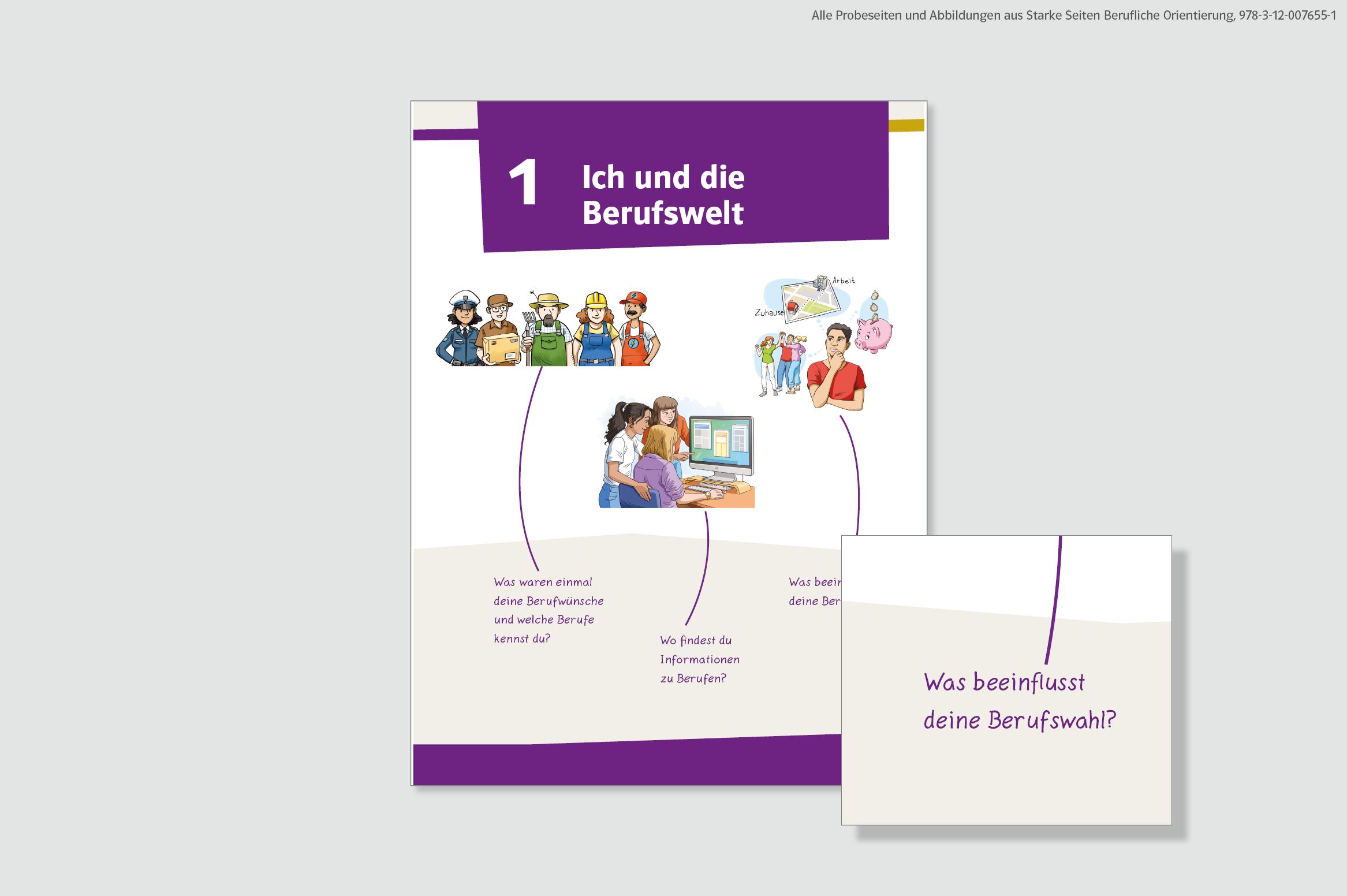 Darstellung einer Einstiegsseite zum Thema Berufswahl