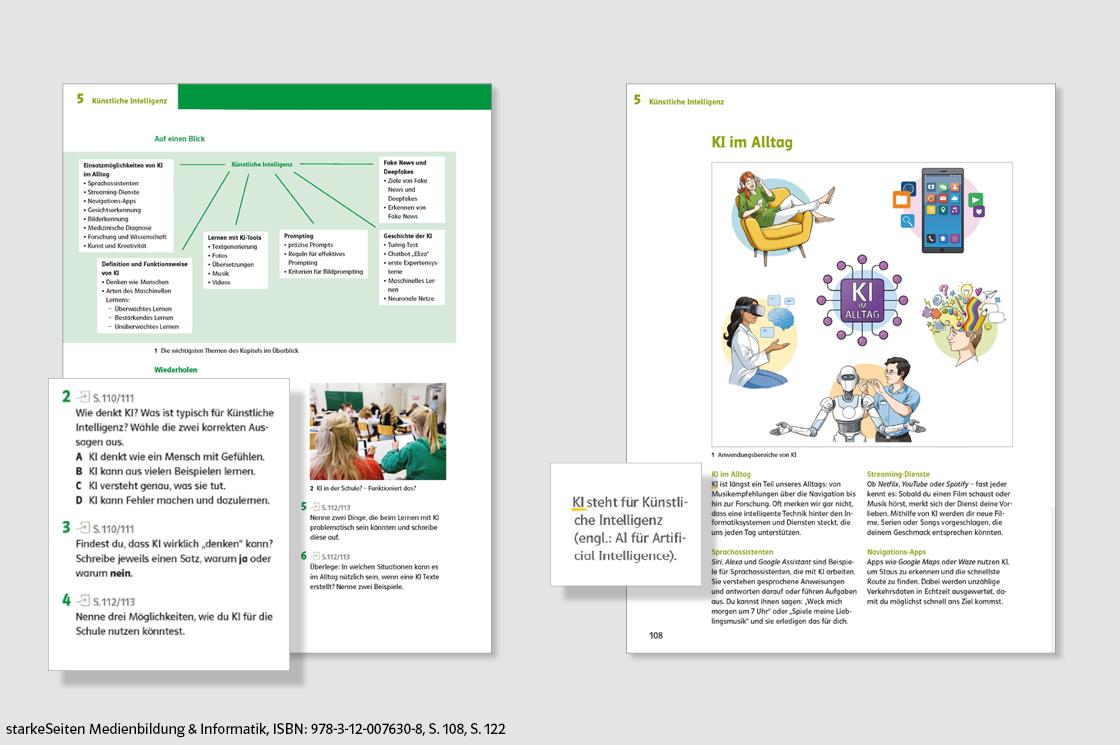 Beispielseite aus dem Schulbuch mit differenzierten Aufgabenstellungen